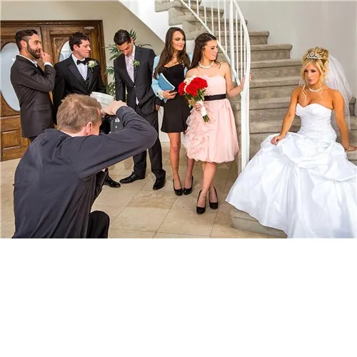 Wedding part being photographed