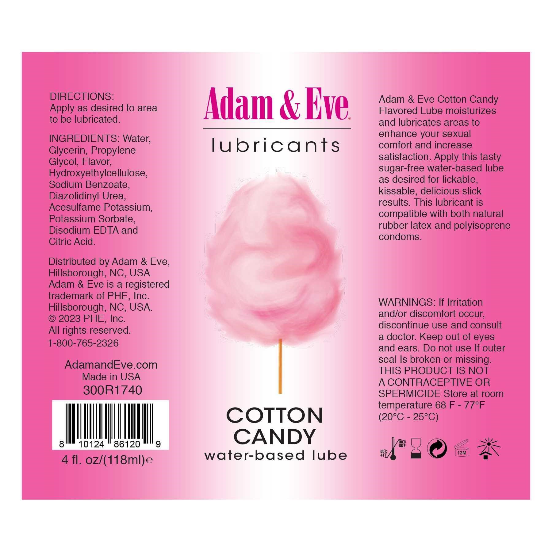 ADAM AND EVE PERSONAL FLAVORED LUBRICANT cotton candy