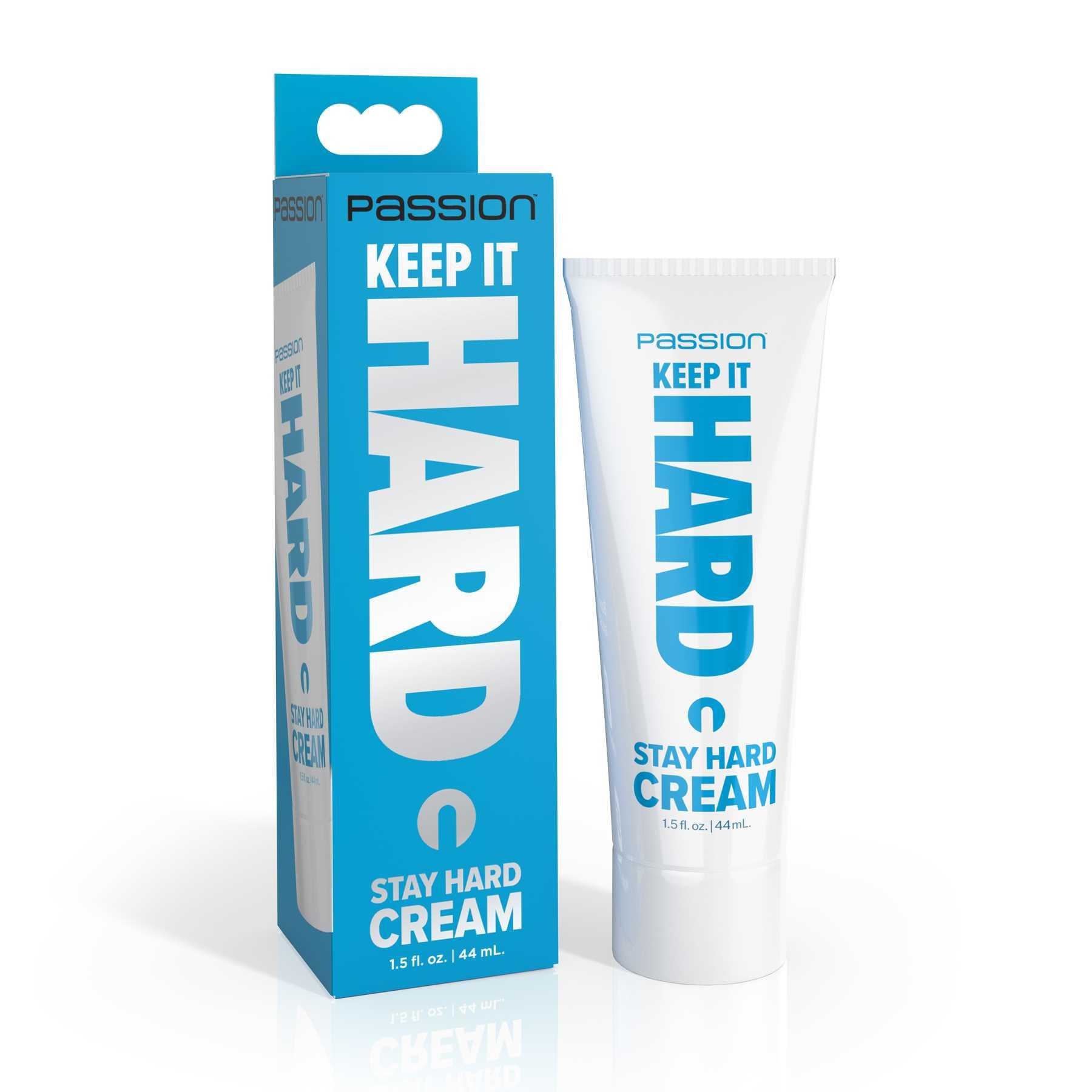 Passion Lubricants Keep it Hard Stay Hard Cream with package