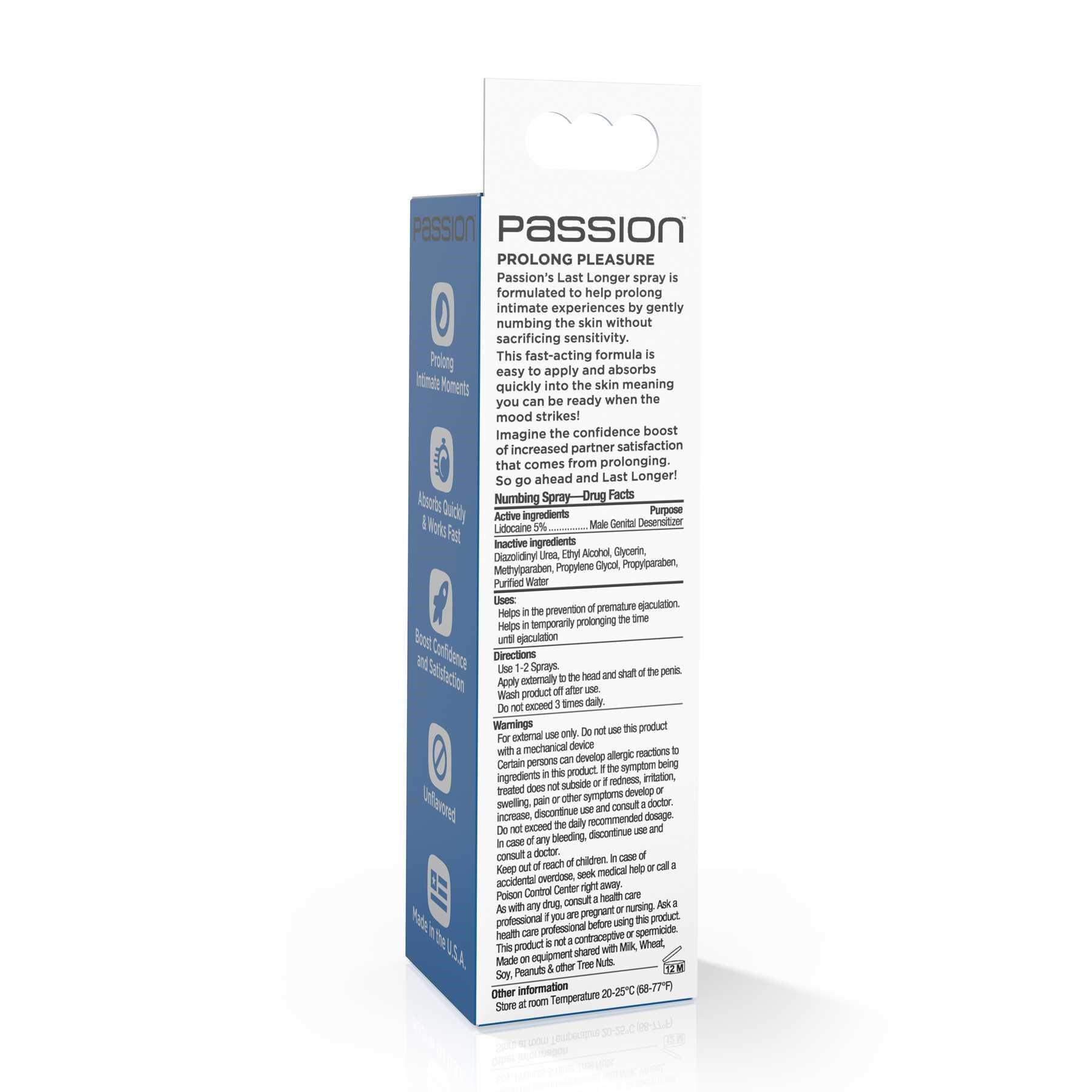 Passion Lubricants Last Longer Prolong Spray